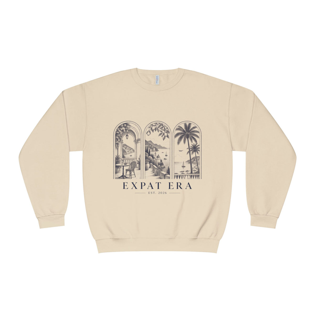 Expat Era Crewneck Sweatshirt – Tropical Archway Travel Design