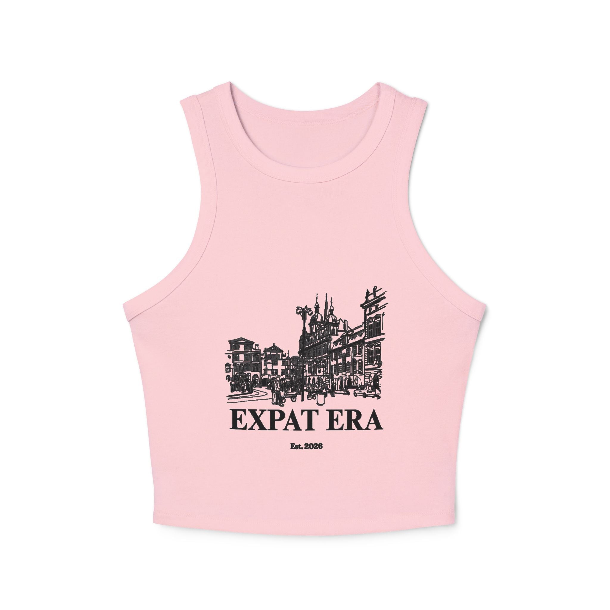 Expat Era Women's Ribbed Racer Tank Top