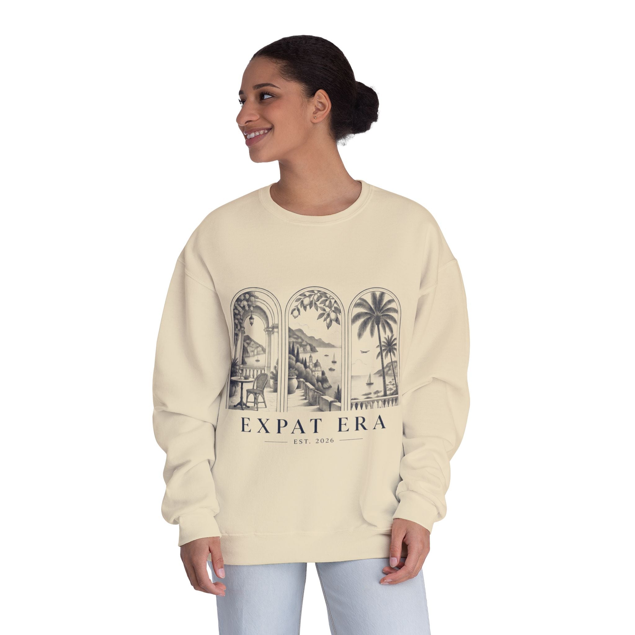 Expat Era Crewneck Sweatshirt – Tropical Archway Travel Design