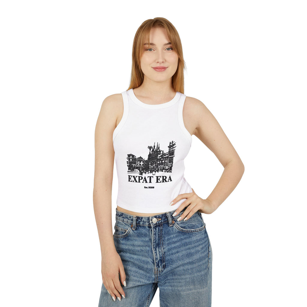 Expat Era Women's Ribbed Racer Tank Top
