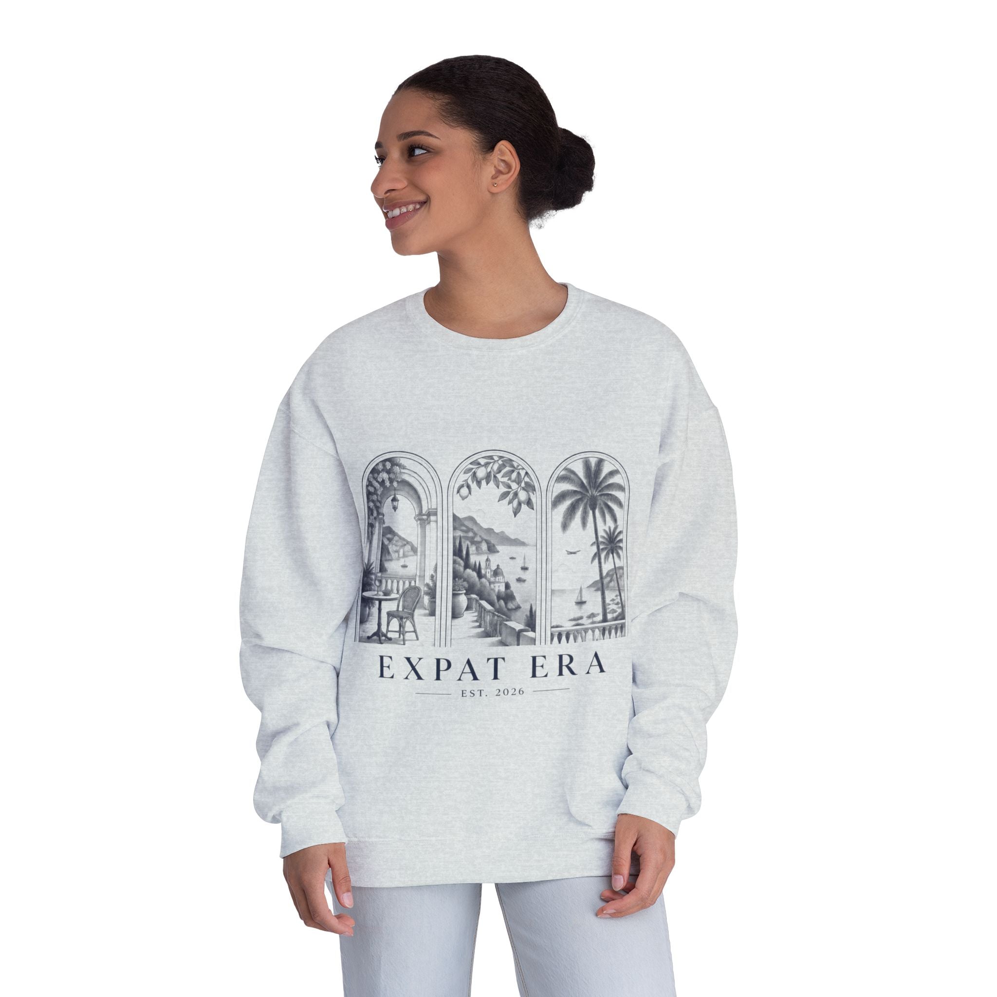 Expat Era Crewneck Sweatshirt – Tropical Archway Travel Design