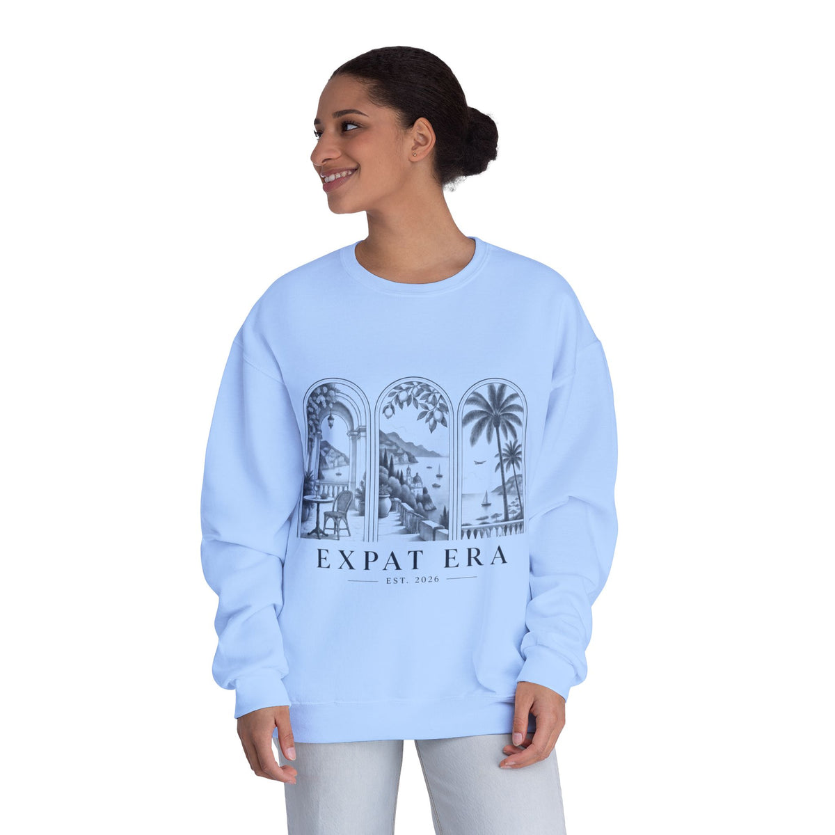 Expat Era Crewneck Sweatshirt – Tropical Archway Travel Design