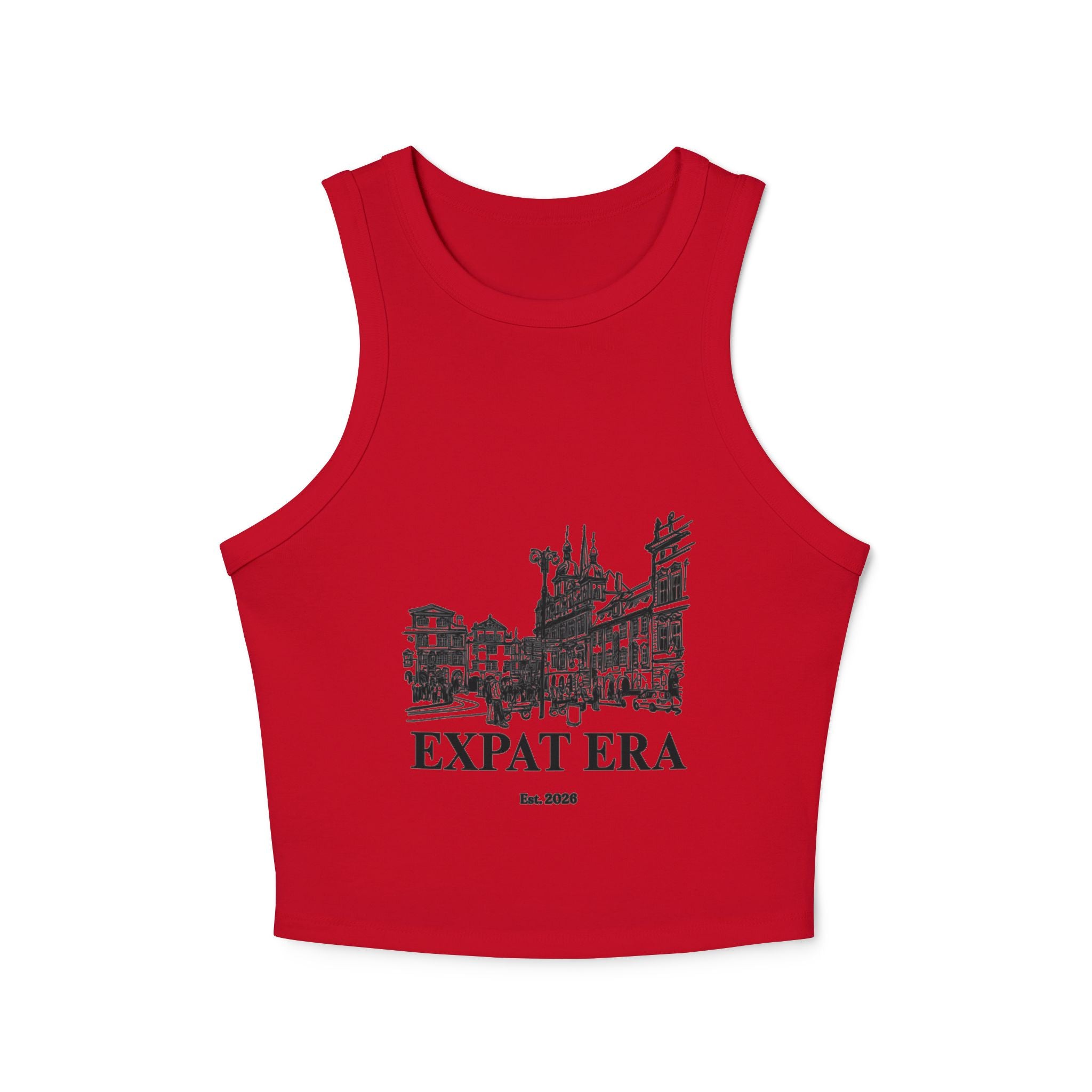 Expat Era Women's Ribbed Racer Tank Top