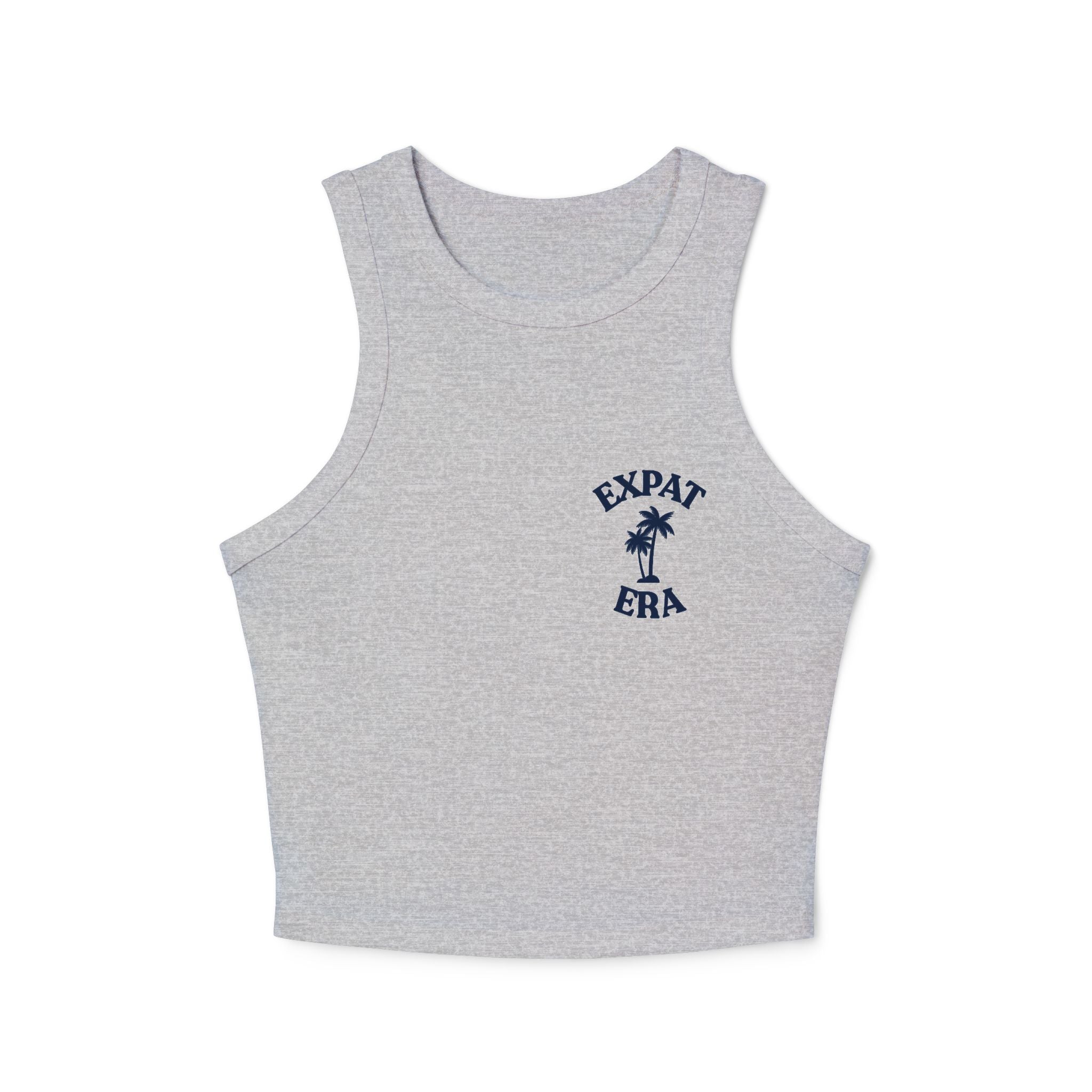 Expat Era Women's Racer Tank Top – Palm Tree Graphic Crop