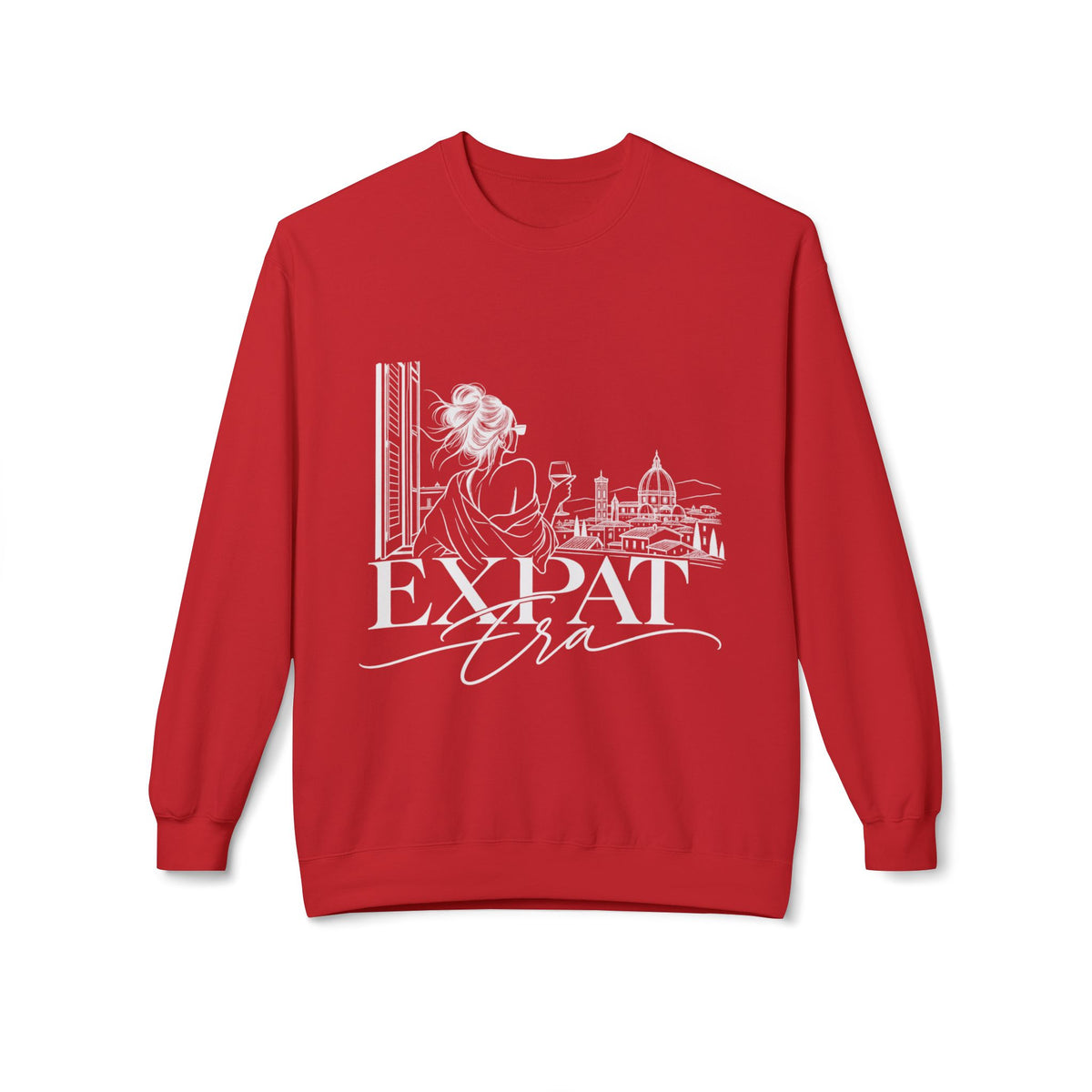 Expat Life Crewneck Sweatshirt — Women's Travel Cityscape Graphic