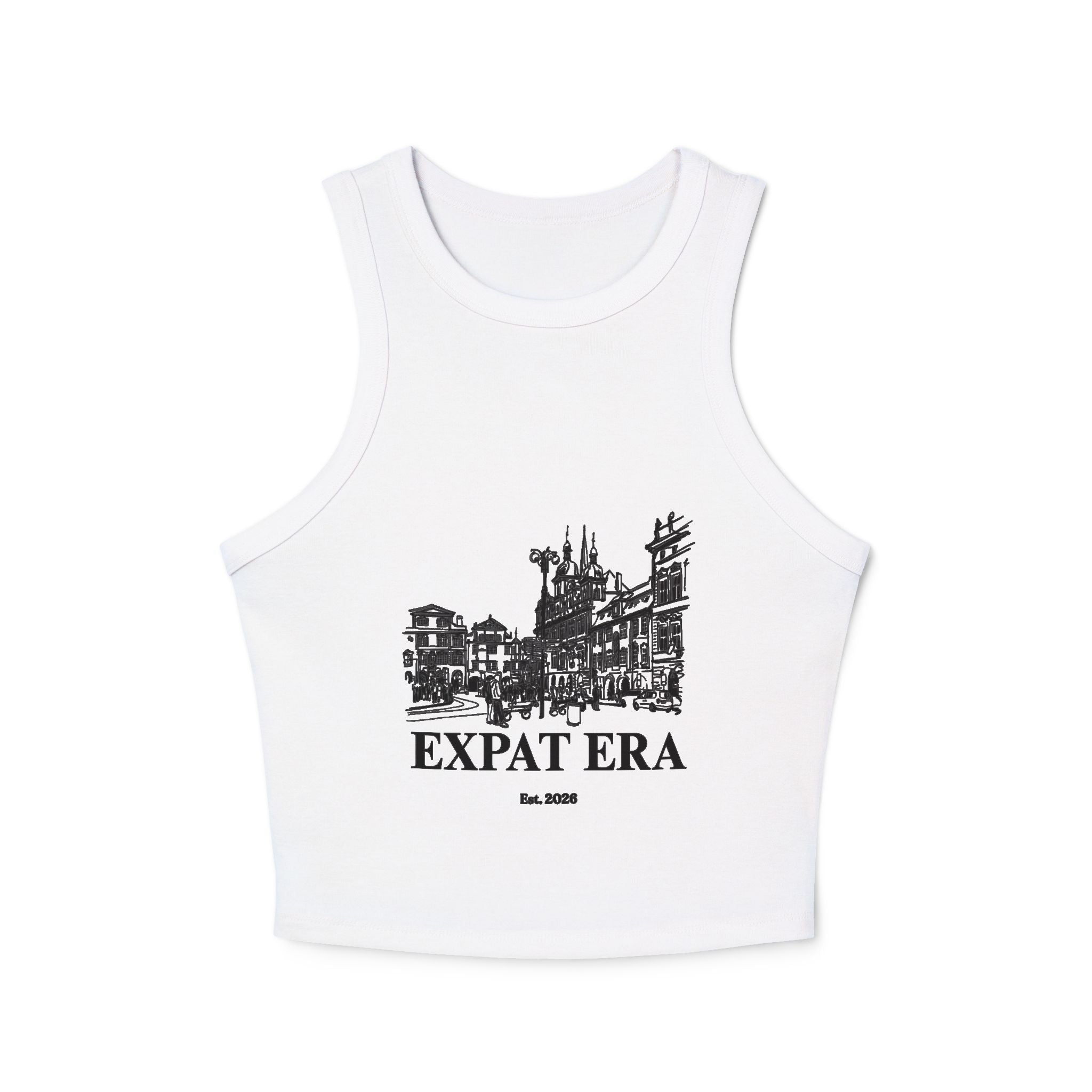 Expat Era Women's Ribbed Racer Tank Top