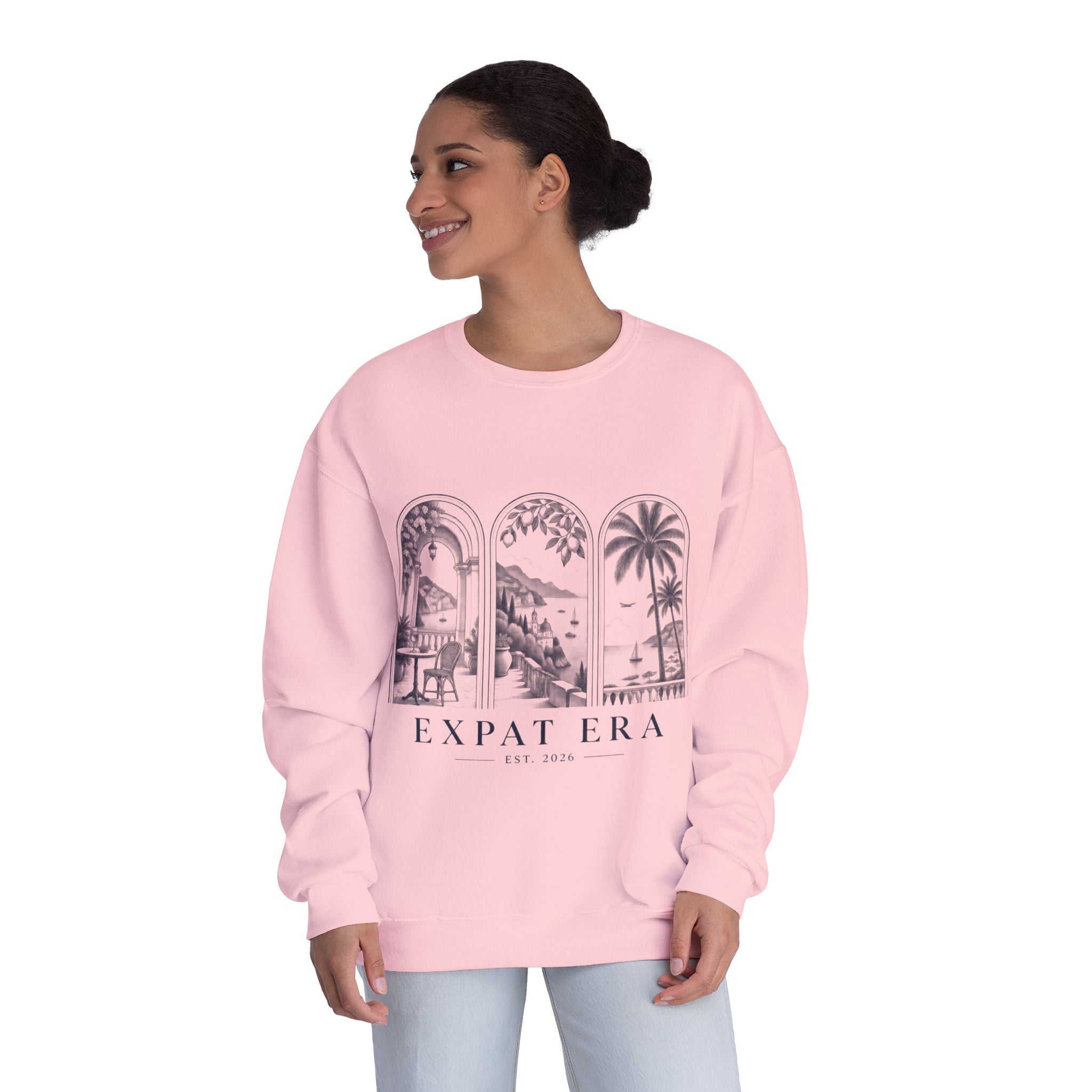 Expat Era Crewneck Sweatshirt – Tropical Archway Travel Design