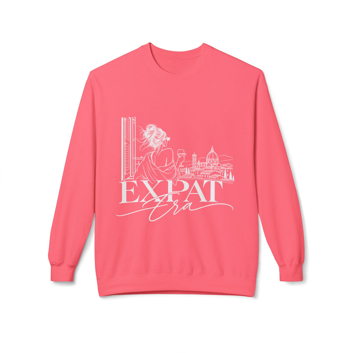 Expat Life Crewneck Sweatshirt — Women's Travel Cityscape Graphic