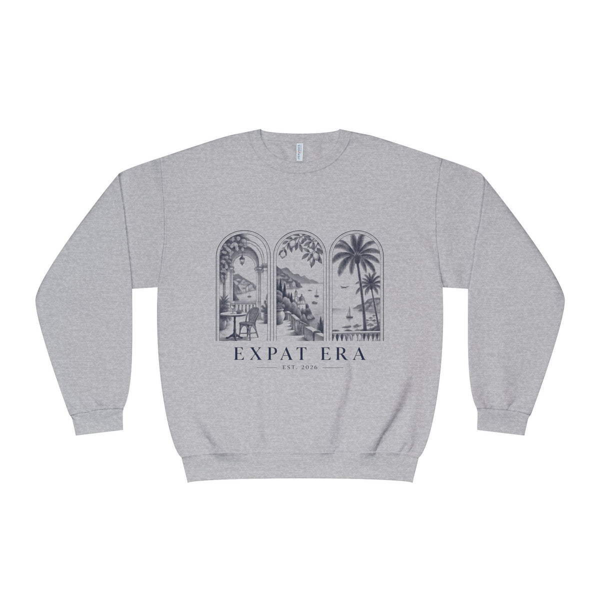 Expat Era Crewneck Sweatshirt – Tropical Archway Travel Design