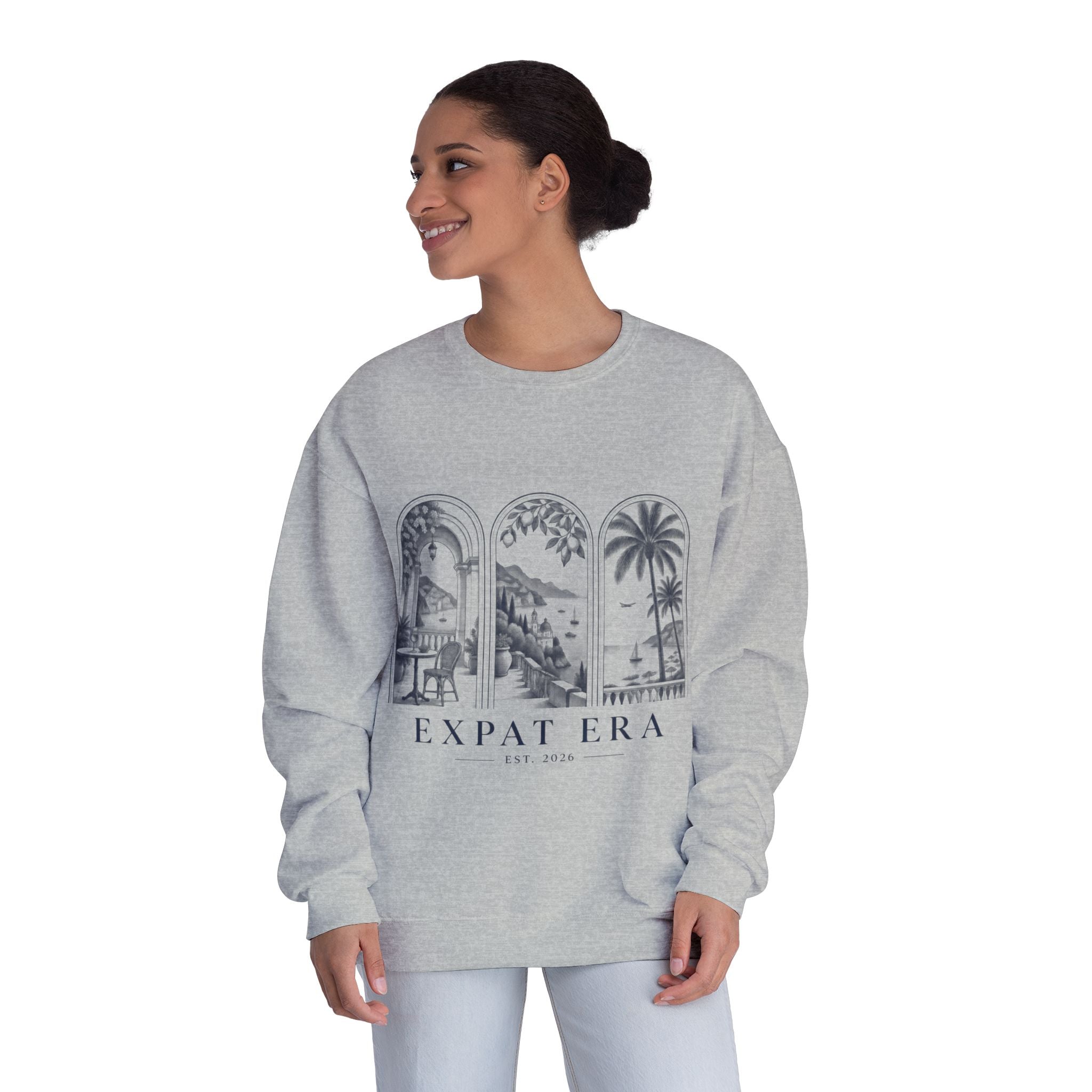 Expat Era Crewneck Sweatshirt – Tropical Archway Travel Design