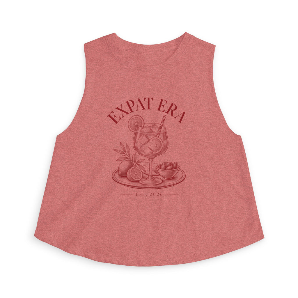 Expat Era Crop Top — Vintage Cocktail Graphic Women's Tank