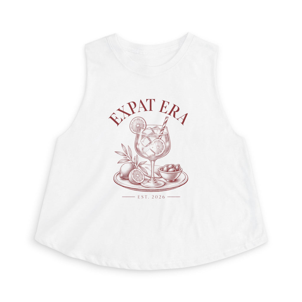 Expat Era Crop Top — Vintage Cocktail Graphic Women's Tank