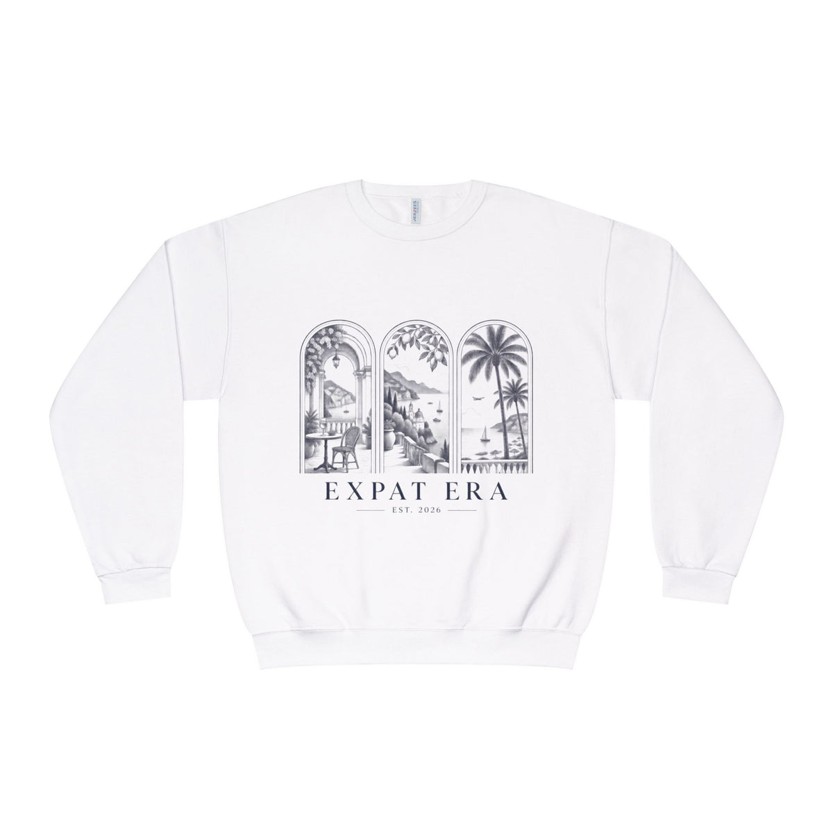 Expat Era Crewneck Sweatshirt – Tropical Archway Travel Design