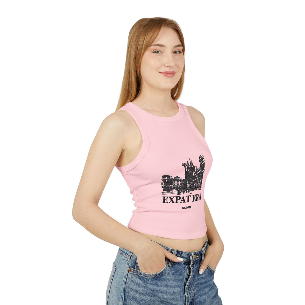 Expat Era Women's Ribbed Racer Tank Top